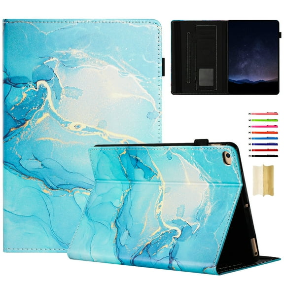 Smart Case for iPad mini 1/2/3/4/5 Marble Pattern, Premium PU Leather Kickstand Magnetic Wallet Folio Flip Auto Sleep / Wake Case with Card Slots & Elastic Band & Pencil Holder, D