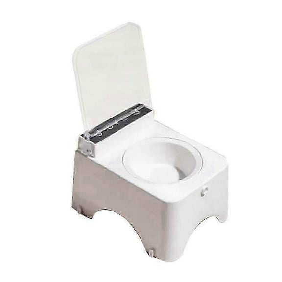 Smart Cat Bowl with Infrared Sensor Automatic Lid - Anti-Mouse Pet Feeder for Cats and Dogs Food DisWhite