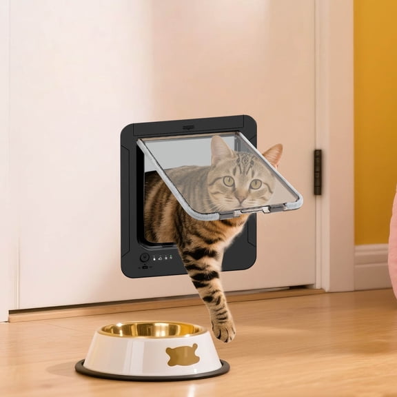 Smart Cat Door with Auto Sensing and 210mAh Battery for Indoor Outdoor Use – Pet Gate Control for Cats and Homes