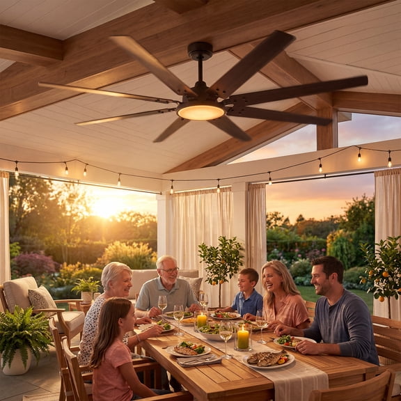 Smart Ceiling Fan with LED Light, 72 Inch, 8 Blades – Remote & App Control – Adjustable Color & Brightness – Timer – Multiple Wind Speeds – Alexa Compatible – Wind Speed,for Indoor,Outdoor