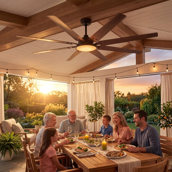 Smart Ceiling Fan with LED Light, 72 Inch, 8 Blades – Remote & App Control – Adjustable Color & Brightness – Timer – Multiple Wind Speeds – Alexa Compatible – Wind Speed,for Indoor,Outdoor