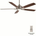 thumbnail image 1 of Smart Ceiling Fan With Light Kit In Traditional Style 15.51 Inches Tall By 60 Inches Wide-Brushed Nickel Finish-Medium Maple/Dark Walnut Blade Color, 1 of 5