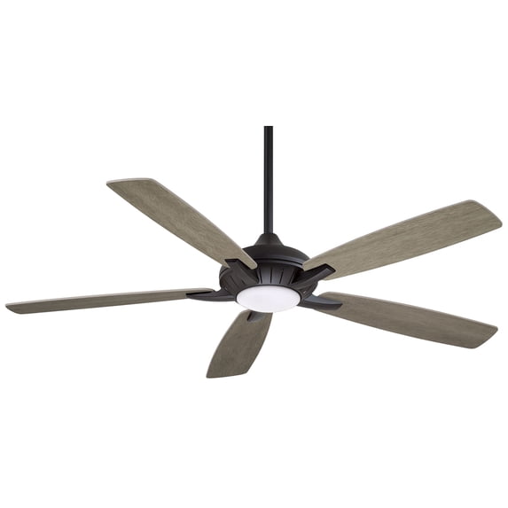 Smart Ceiling Fan With Light Kit In Traditional Style 15.51 Inches Tall By 60 Inches Wide-Coal Finish-Seashore Grey Blade Color Minka Aire Fans