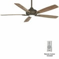 thumbnail image 1 of Smart Ceiling Fan With Light Kit In Traditional Style 15.51 Inches Tall By 60 Inches Wide-Heirloom Bronze Finish-Barnwood Blade Color Minka Aire Fans, 1 of 5