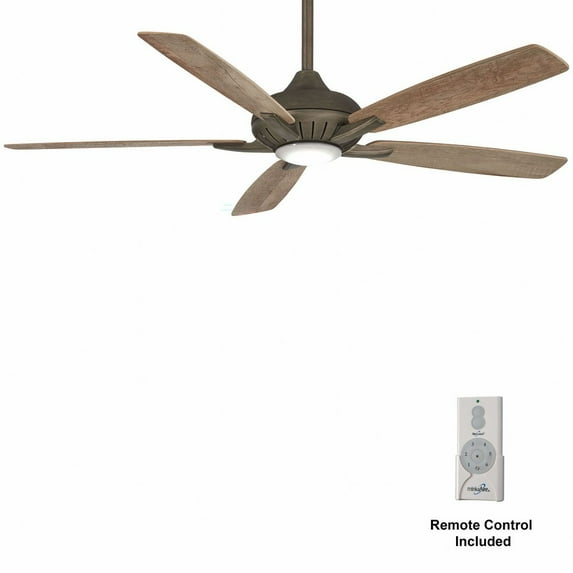 Smart Ceiling Fan With Light Kit In Traditional Style 15.51 Inches Tall By 60 Inches Wide-Heirloom Bronze Finish-Barnwood Blade Color Minka Aire Fans