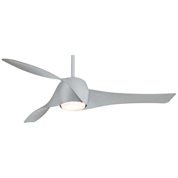 Smart Ceiling Fan With Light Kit In Transitional Style 15.5 Inches Tall By 58 Inches Wide-Silver Finish-Silver Blade Color Minka Aire Fans F803dl-Sl