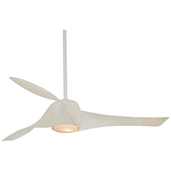 Smart Ceiling Fan With Light Kit In Transitional Style 15.5 Inches Tall By 58 Inches Wide-White Finish-White Blade Color Minka Aire Fans F803dl-Wh