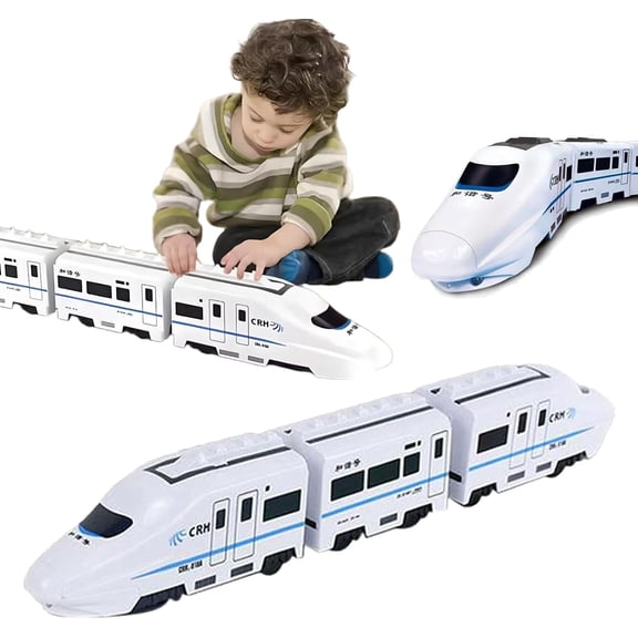 Smart Chain Train Kids Toy with Flashing Lights & Sounds, Electric High Speed Bullet Train Model Kit, Fun Learning Railway Toy for Children Age 3+