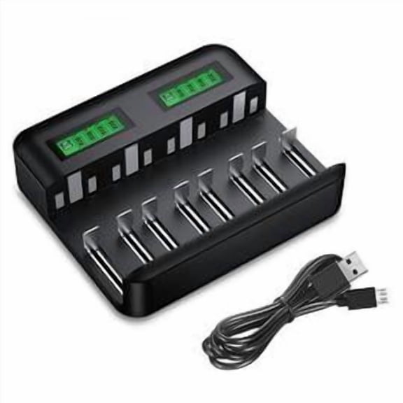 Smart Charger For Rechargeable Batteries, Charge Up To 1200 Cycles With Overcharge Prevention