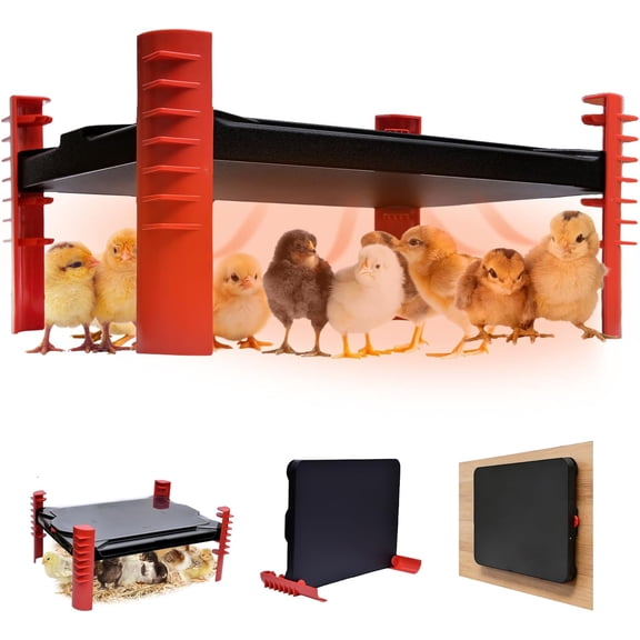 Smart Chicken Brooder Heater - Brooder Plate for 25 Chicks, 150W Adjustable Temp Chick Heating Plate with Built-in Sensor, Height Adjustable for Coop Warmer
