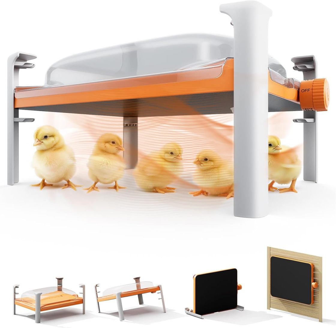 Smart Chicken Coop Heater, 200 Watts Chick Brooder Heating Plate Built ...