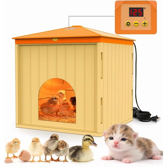Smart Chicks Coop Heater,2026 Upgraded Chick Heater with Auto Temperature Controllers & Heat Circulating Fan, Winter Brooder House for Chicks,UL-Compliant,Safe for Bird,Little Animal