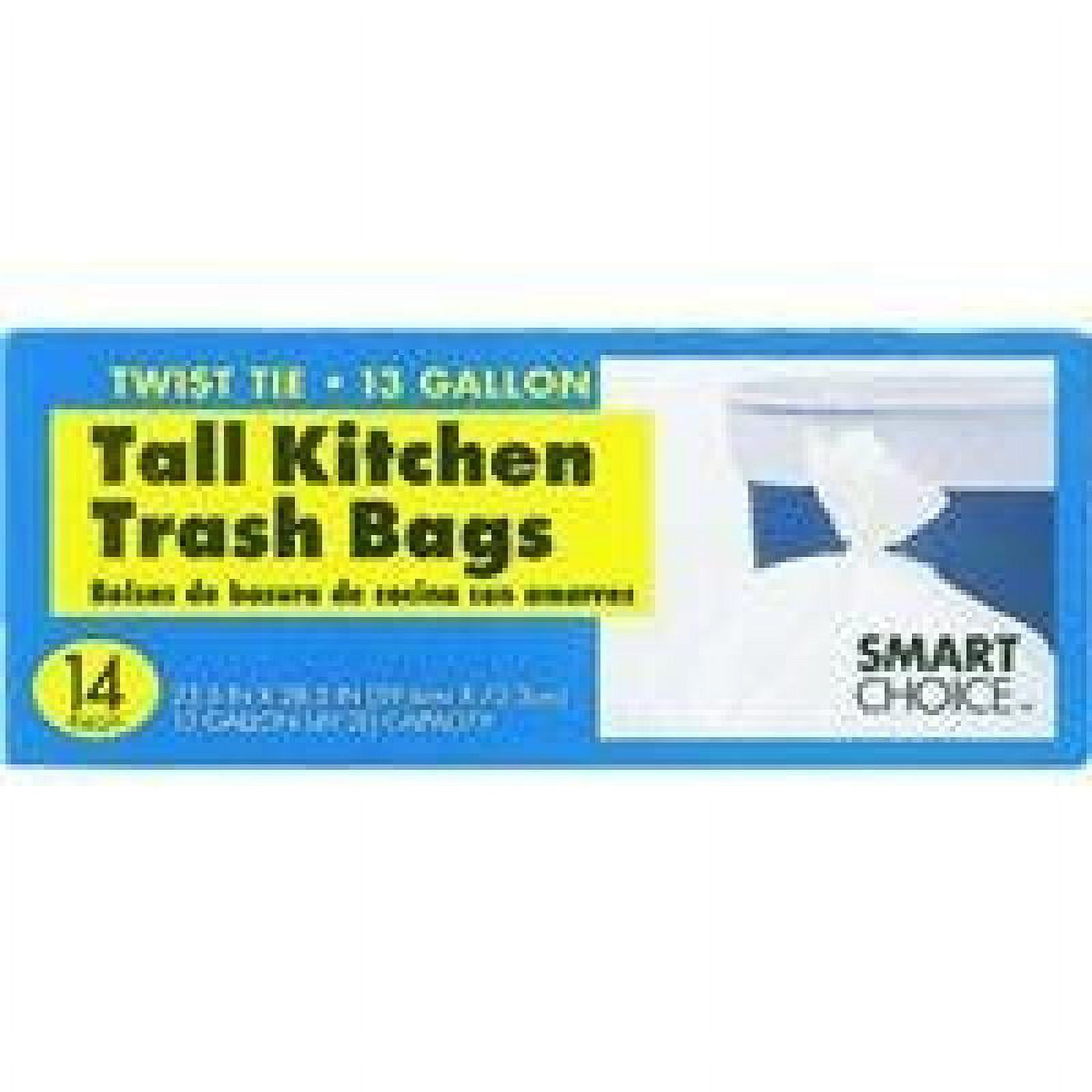 Essentials 13-Gallon Tall Kitchen Trash Bags, 14ct.