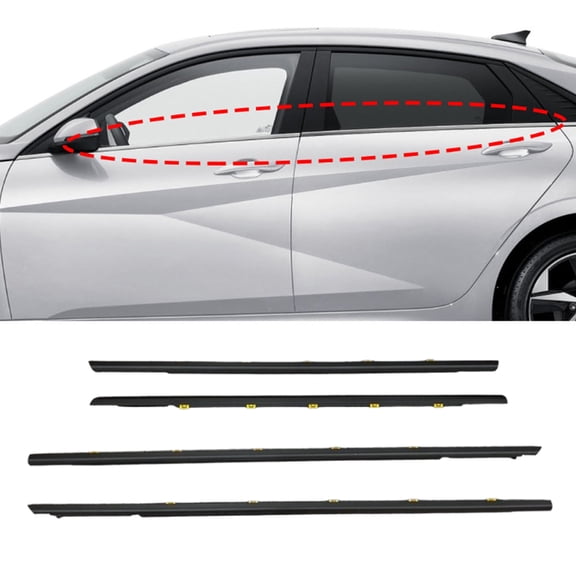 [Smart Choice Store] Genuine OEM Front Rear Door Outside Weatherstrip LH & RH 4P SET 82210M6000 for Kia Forte 2019-2023