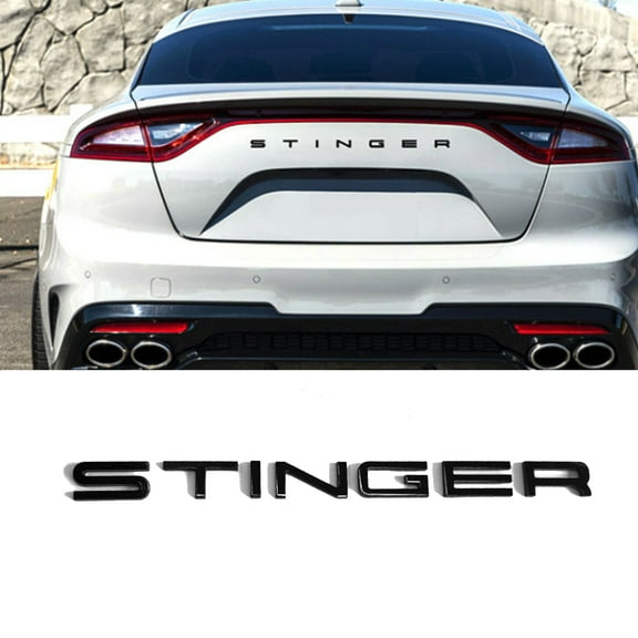 Smart Choice Store Stinger Wide Lettering Rear Emblem Black Color 2 types Porsche Style for KIA Stinger 2018-2023