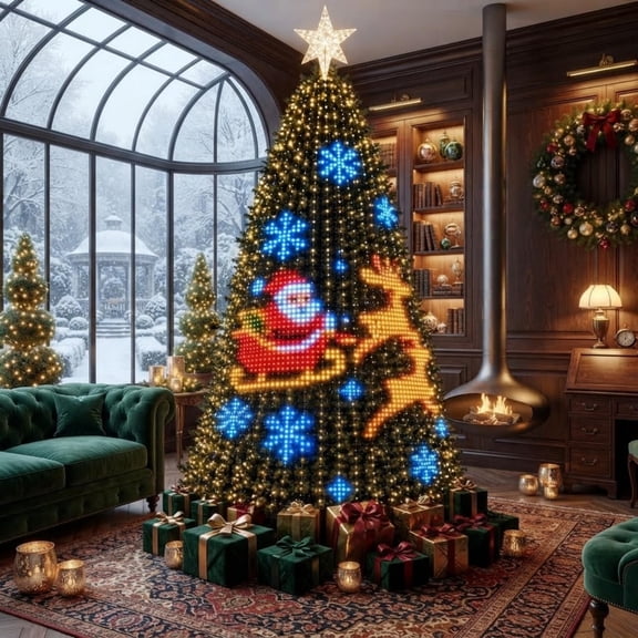 Smart Christmas Tree Lights 400 Addressable LEDs App Control 200+ Patterns USB Power