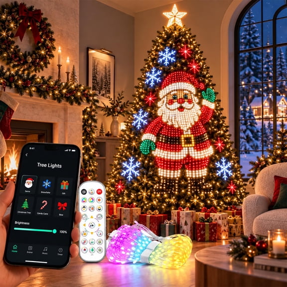 Smart Christmas Tree Lights Controllable via Phone App,Change YourTree from Your Phone