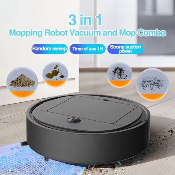 Smart Cleaning Robot 4000Pa Suction, Vacuum Mop Sweep, Auto-Charging, USB-C Fast Charging, Ultra-Thin 8cm, Low Noise