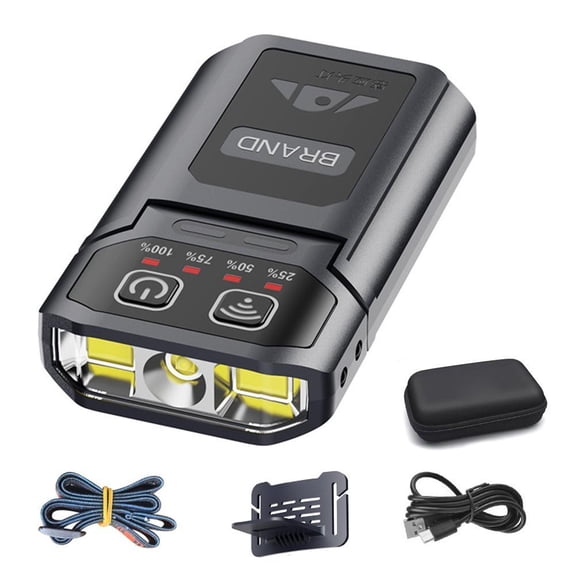 Smart Clip-on Headlight, IPX6 Waterproof USB Rechargeable Work Light with 170 Wide-Angle for Runners, Dog Walking, Hiking, Camping, Outdoor Work