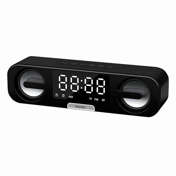 Smart Clock Bluetooth Speaker, LED HD Mirror, FM Radio Function, Multi-Function Playback Bluetooth Audio Black,1 * Smart clock Bluetooth speaker,Black