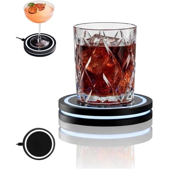 Smart Coaster 2.0 Cocktail Machine, Portable APP-Features, Easy To Clean & Carry, Cocktail Mixer,Interactive Lighting with Built-in Smart Sensing Tech for Home Party Mat Bar Club Drink