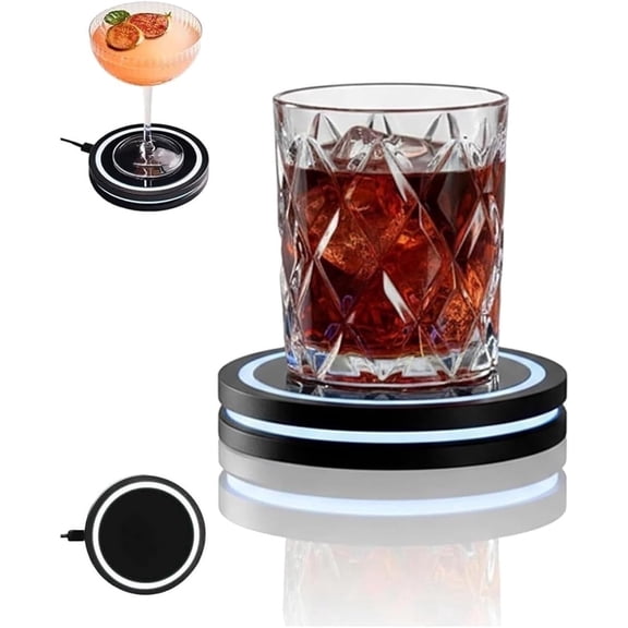 Smart Coaster 2.0 Cocktail Machine, Portable APP-Features, Easy To Clean & Carry, Cocktail Mixer,Interactive Lighting with Built-in Smart Sensing Tech for Home Party Mat Bar Club Drink
