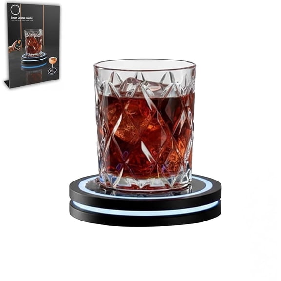 Smart Coaster Cocktail Machine 2.0, Portable Mixer with Built-in Smart Sensing, Automatic Cocktail Maker with Interactive LED Mode, Easy Clean Design for Home Bar, Party, and Professional Use