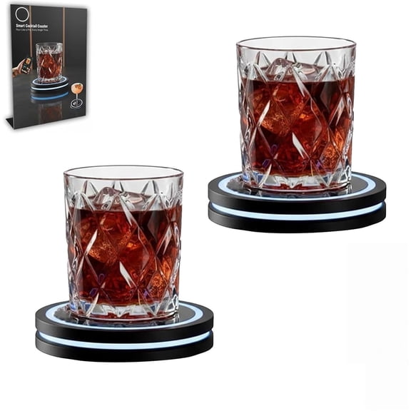 Smart Coaster Cocktail Machine 2.0, Portable Mixer with Built-in Smart Sensing, Automatic Cocktail Maker with Interactive LED Mode, Easy Clean Design for Home Bar, Party, and Professional Use