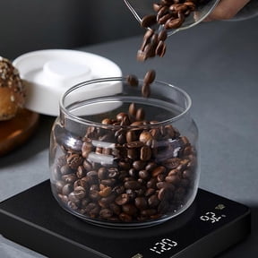 Smart Coffee Scale with Timer, Rechargeable Pour Over Scale with LED Touchscreen, 3000g/0.1g Accurate Scale with Brewing & Flow-Rate Mode, Portable Digital Kitchen Scale with Auto Timing, Black