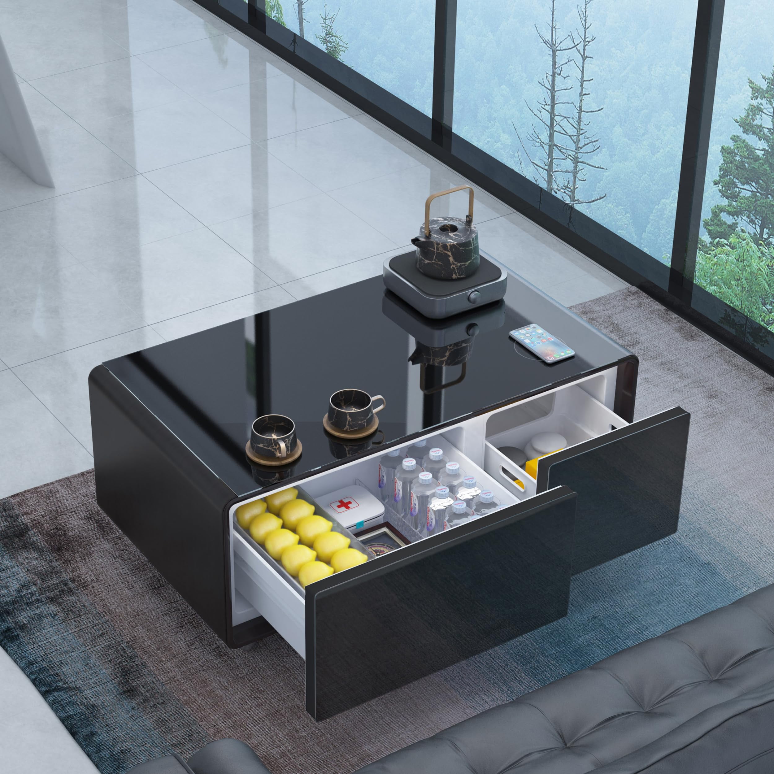 Smart Coffee Table with Fridge Modern Coffee Table Refrigerator