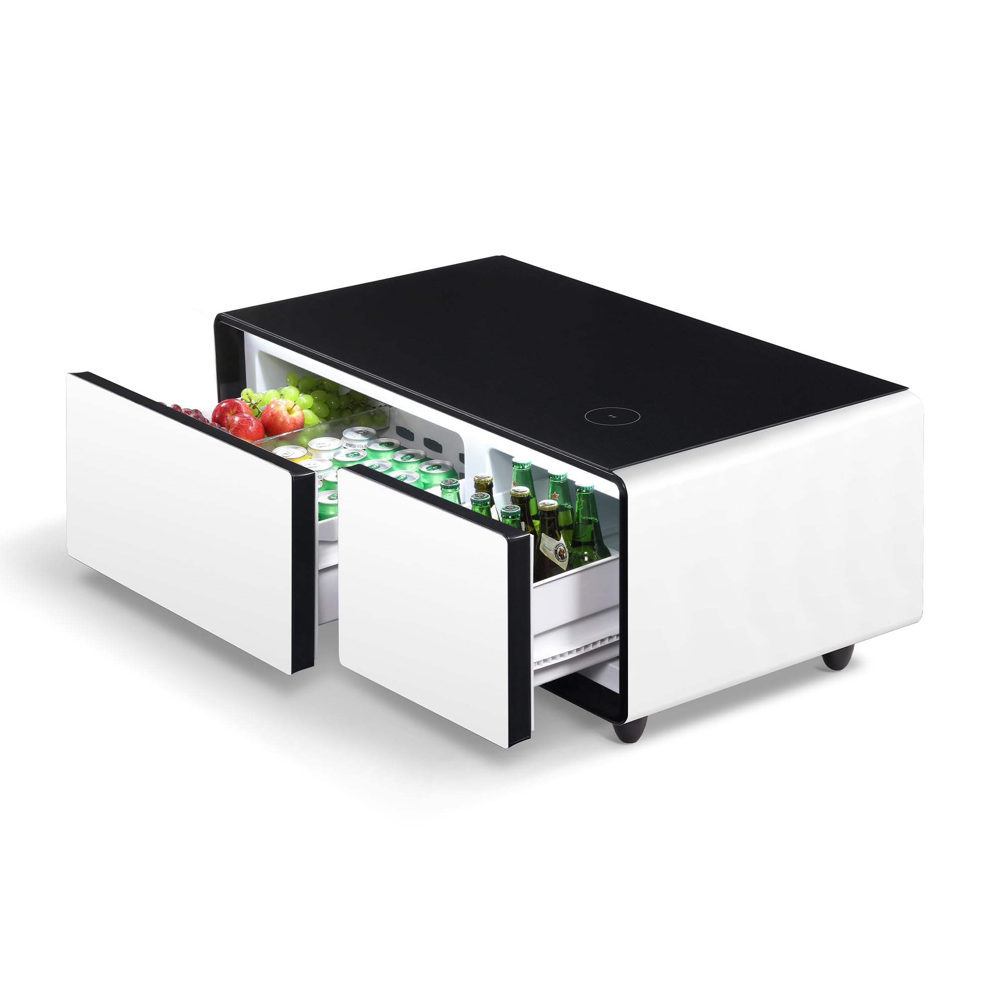Smart Coffee Table with Fridge, Modern Coffee Table Refrigerator with