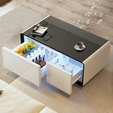 Smart Coffee Table, Living Room Table with Built in Fridge,15W Wireless Charging, USB Chargers and Speakers (White) - Walmart.com