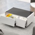 thumbnail image 1 of Smart Coffee Table With Dual Cooling, Wireless Charging, Ports, Speaker, Atmosphere , White Modern Refrigerator, Sound, Charging -, 1 of 5