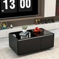 Smart Coffee Table with Builtin Fridge & Wireless Charging, Black