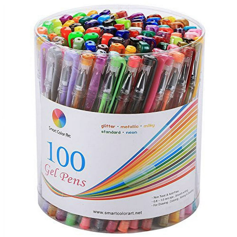 Art School Gel Pens - 100 Gel Pens Coloring Set for Adults Coloring Books