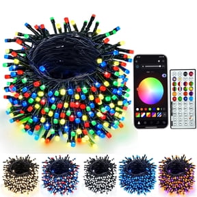 SYJ 66ft 200 LED Smart Color Changing RGB String Lights, Plug-In App & Remote, Music Sync Timer, Waterproof Indoor & Outdoor Decor