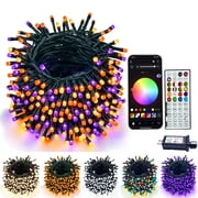 SYJ 66ft 200 LED Smart Color Changing RGB String Lights, Plug-In App & Remote, Music Sync Timer, Waterproof Indoor & Outdoor Decor