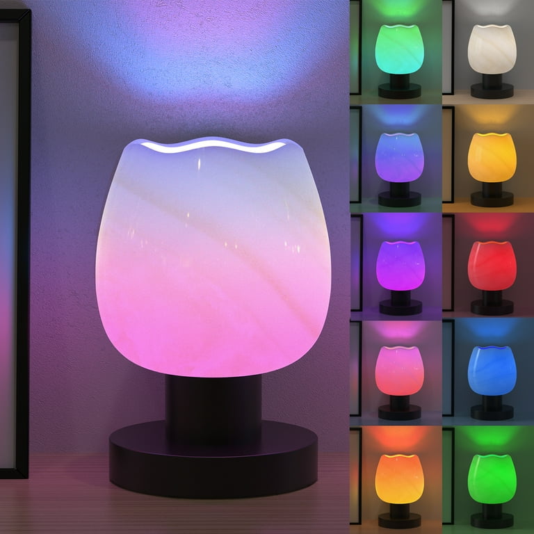 Smart Bedside Table Lamp for Bedroom with Color Changing APP Control Music Sync Timer Nightstand Lamps