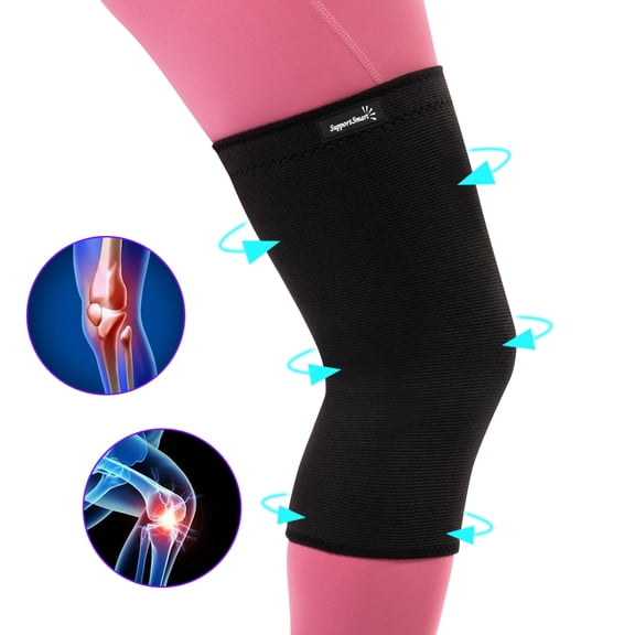 Smart Compression Knee Sleeve for Women & Men - Lightweight & Easy Knit Knee Compression Brace for Arthritis, Meniscus, Swelling, ACL, Knee Support with Non-Slip Silicone Border (XL)