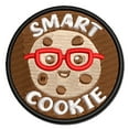 thumbnail image 1 of Smart Cookie with Glasses Teacher Applique Multi-Color Embroidered Hook & Loop Patch - 3 Inch Medium, 1 of 5