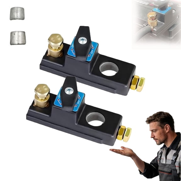 Smart Copper Battery Clamps,Car Battery Power Cut-Off Switch Breaker,Battery Disconnect Switch Heavy Duty, Anti-Leakage Quick Release Battery Terminal for Car, Marine, Rv and Boat