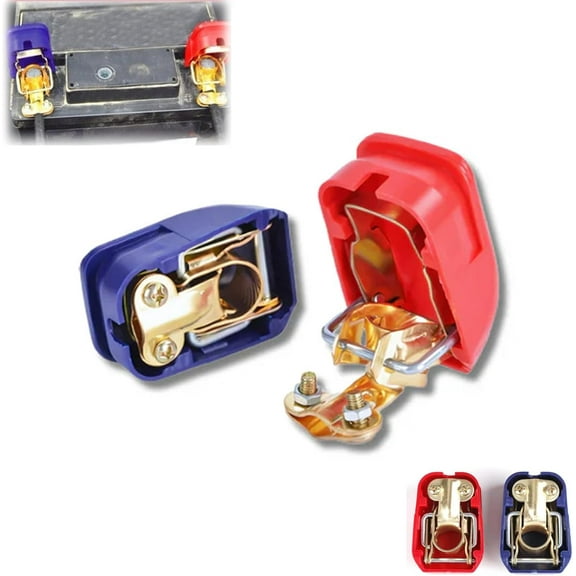 Smart Copper Battery Clamps On/Off, Secure Connection Battery Clamps, Automotive Smart Copper Battery Clamp, Quick Release Battery Terminal 2PCS, for Most Cars Trucks Suvs (01)