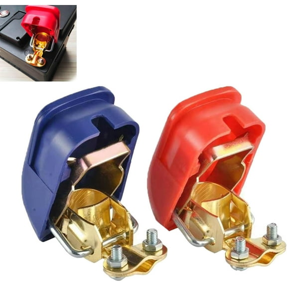 Smart Copper Battery Clamps, Smart Copper Battery Clamps Shut Off, Battery Clamp Connector Disconnect Clip, Quick Release Battery Terminals Clamps, Top Post Battery, Negative and Positive(1.5mm)