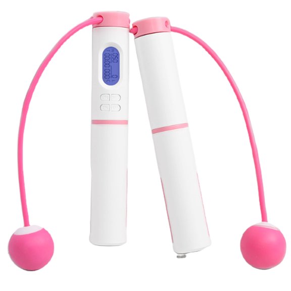 Smart Cordless Jump Ropes Electronic Digital Wireless Skip Rope Calorie Consumption Fitness Body Building Exercise Jumping Rope (Pink)