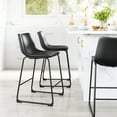 thumbnail image 1 of Smart Counter Stool Black Counter Stool, Transitional Style, Plush and durable faux leather fabric, Plywood, Indoor Bar, 1 of 5