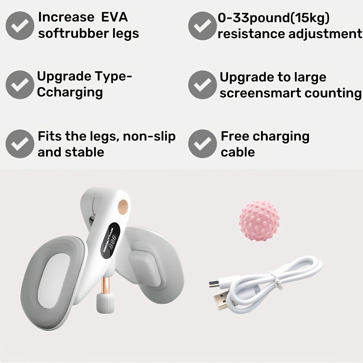 Smart Counting Butt & Leg Trainer. Adjustable Resistance for Precise ...