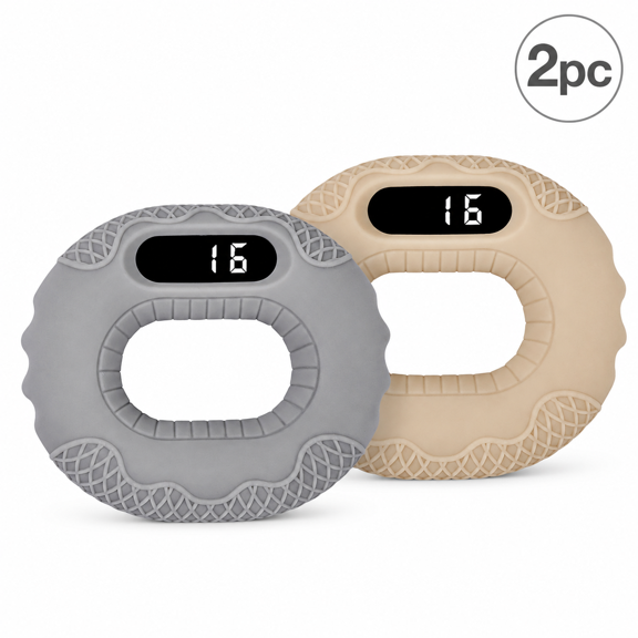 Smart Counting Silicone Hand Grip Ring Set 2 Pack, Soft Resistance Grip Strength Trainer with ABS Core, Hand Exercise Tool for Office Use, Fitness Routine & Daily Hand Activity Support