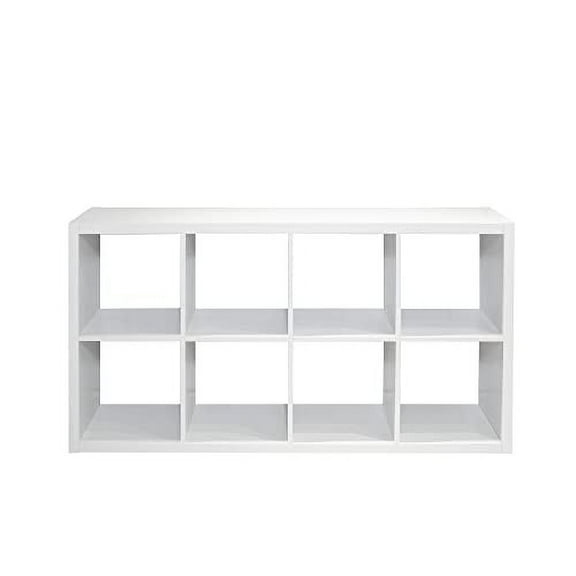 Smart Cube 8 Cube Organizer Storage with Opened Back Shelves, Cube Bookcase Book Shelves for Home Office Study Room, White