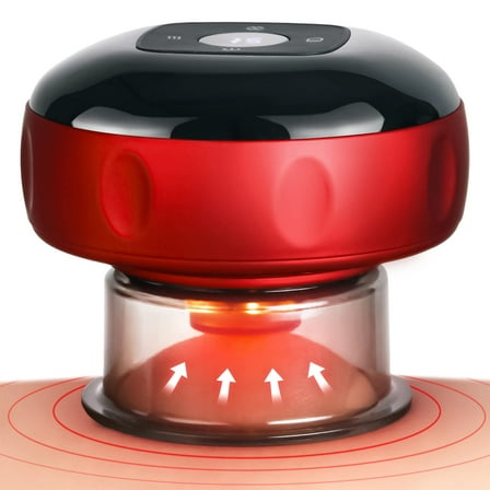 Flaremore  Smart Cupping Massage Therapy Set, Electric Therapy Massager Kit, Portable Electric Cupping,5-in-1 Adjustable 12 Levels Smart Cupping Massager,Gua Sha Massage Tool,Red