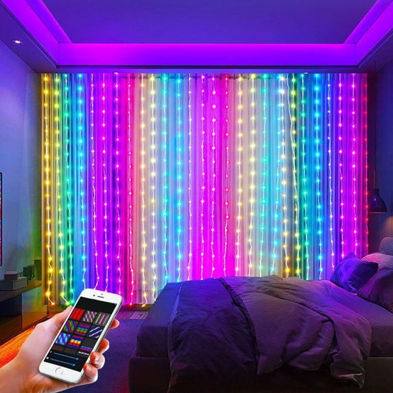 Led Video Windows Smart Curtain Lights, Christmas LED Curtain Lights with App Control ...